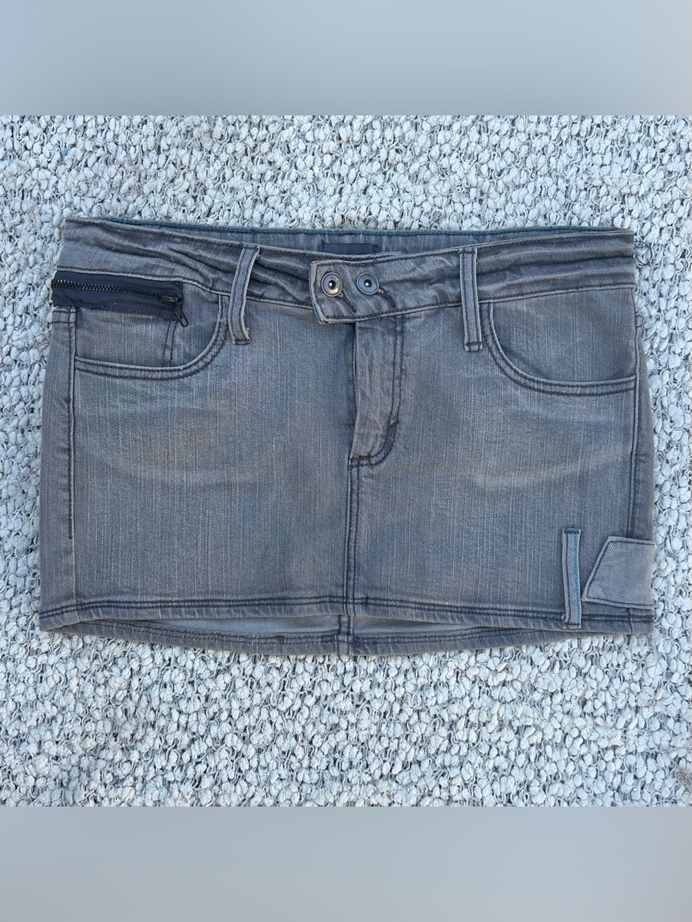 Grey Denim Mini Skirt